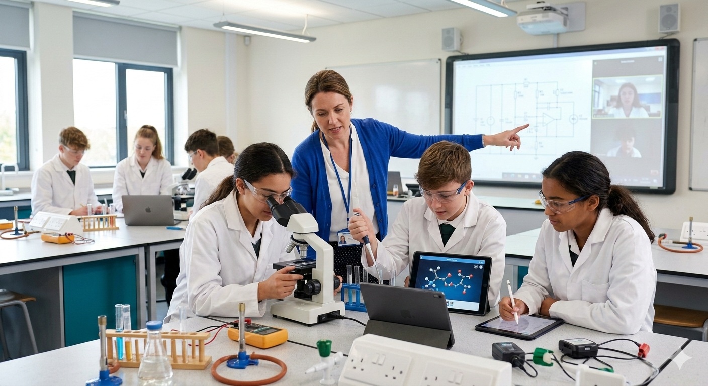 Enseñanza híbrida de laboratorio: Dominando las técnicas esenciales y los recursos digitales